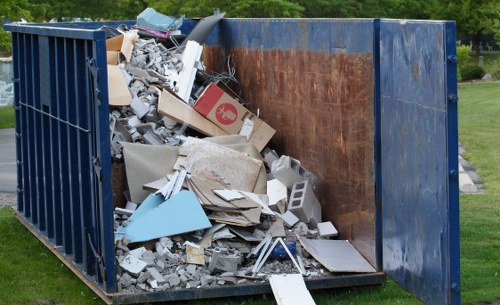 Business waste removal trucks in Greenhithe urban setting